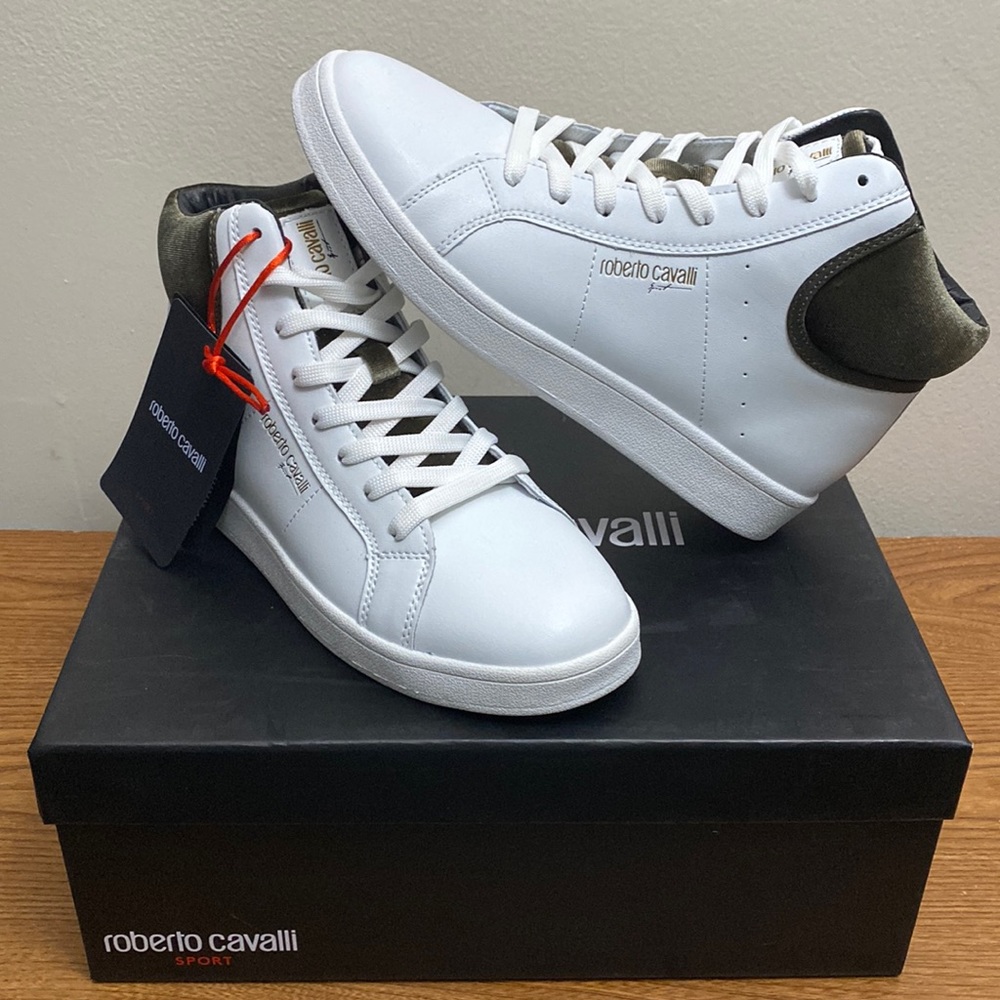NWB ROBERTO CAVALLI Leather High-Top Sneakers